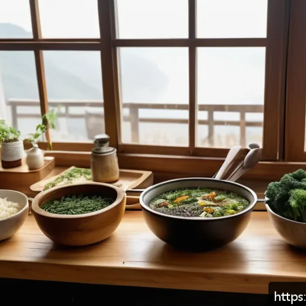 건조 식품의 실용적인 활용 아이디어 - A cozy kitchen scene featuring a wooden table with various dried vegetables such as carrots, broccol...